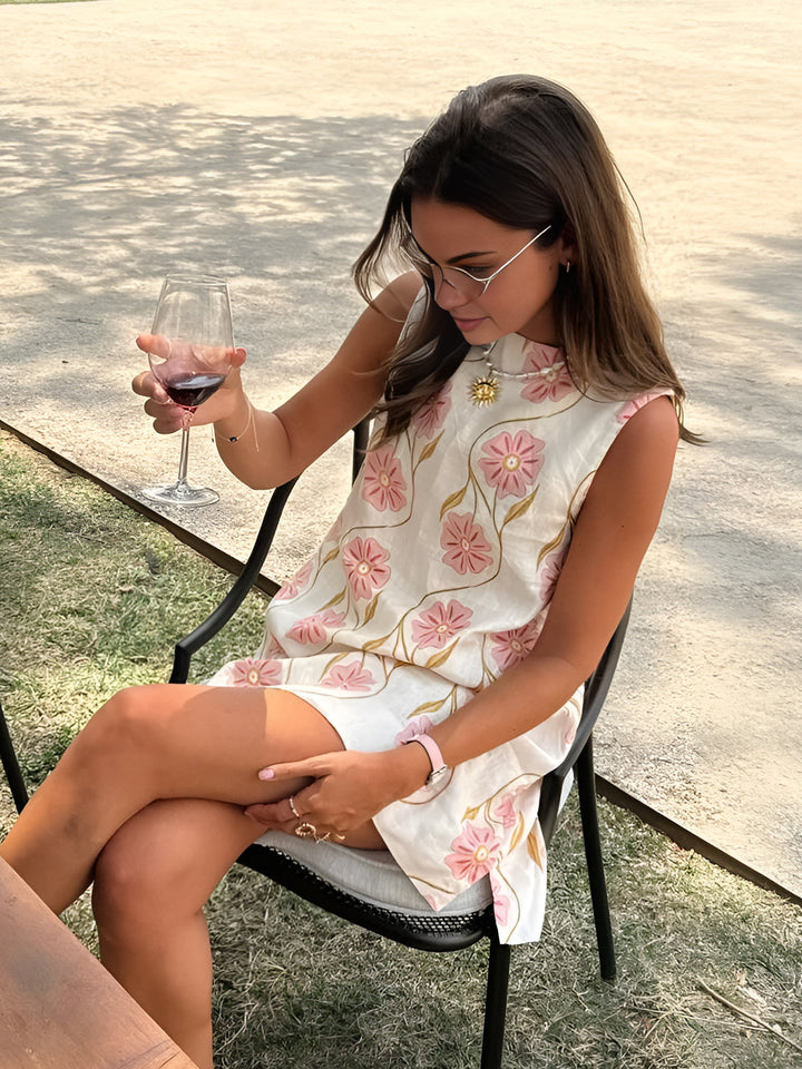 Malina - Floral Sleeveless A-Line Dress