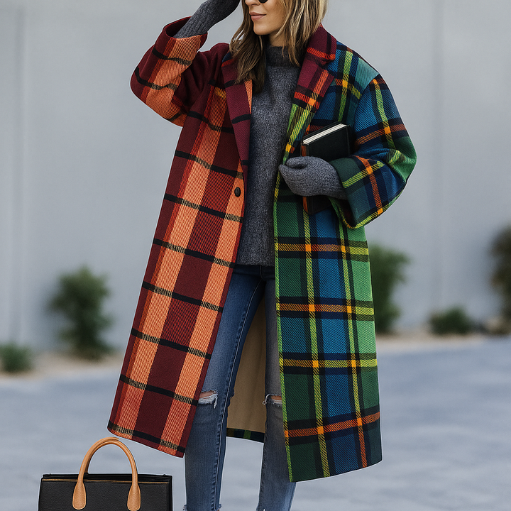 Beatrice - Oversized Plaid Longline Coat