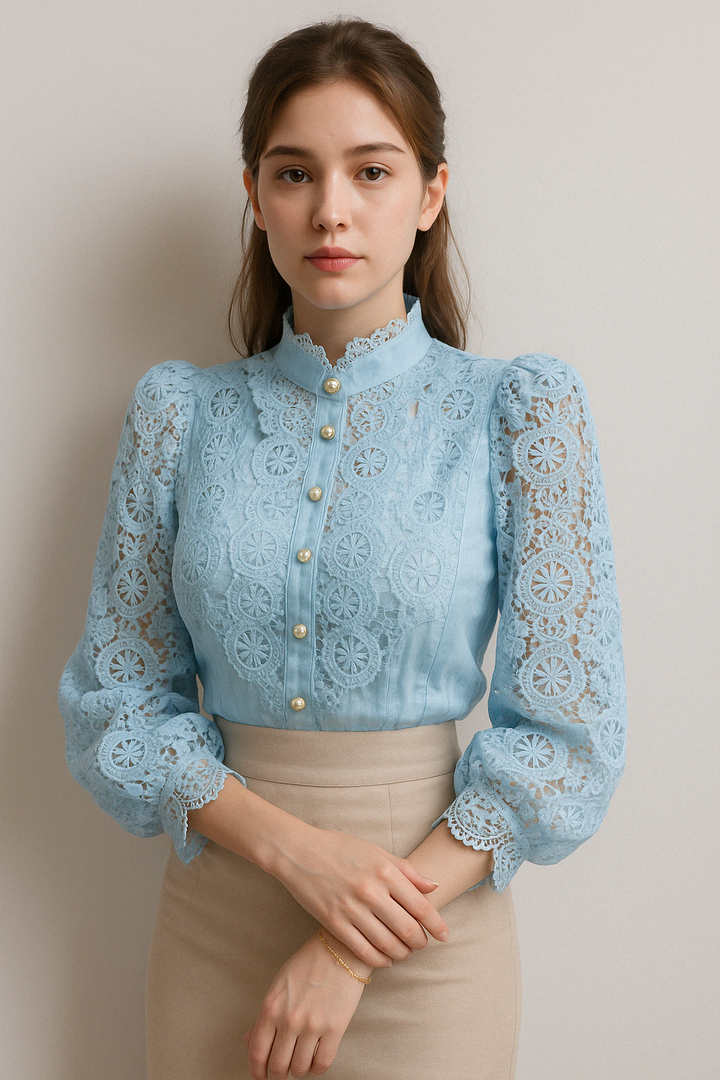 Women’s High Neck Long Sleeve Blouse