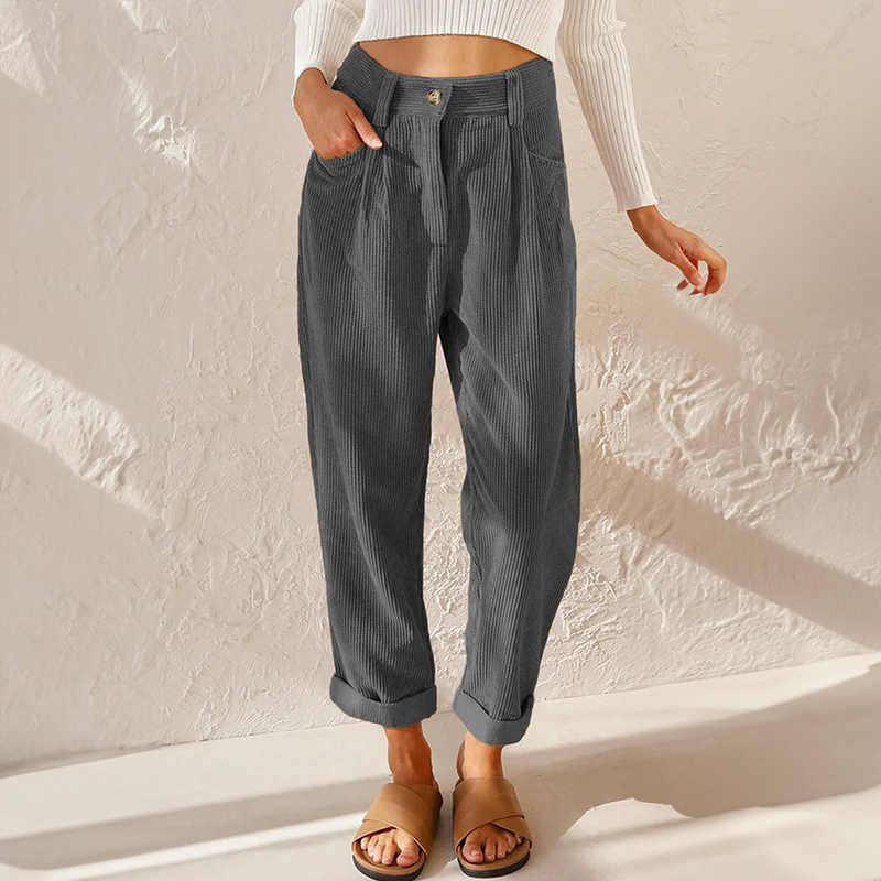 Heidi - High Waist Corduroy Pants