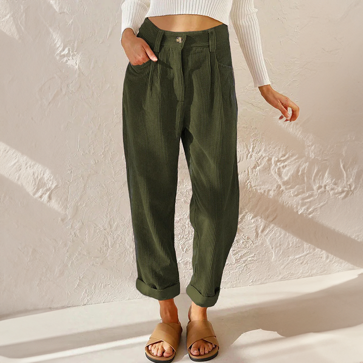 Heidi - High Waist Corduroy Pants