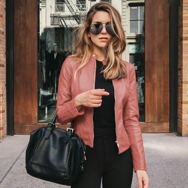 Alexis - Vegan Leather Biker Jacket