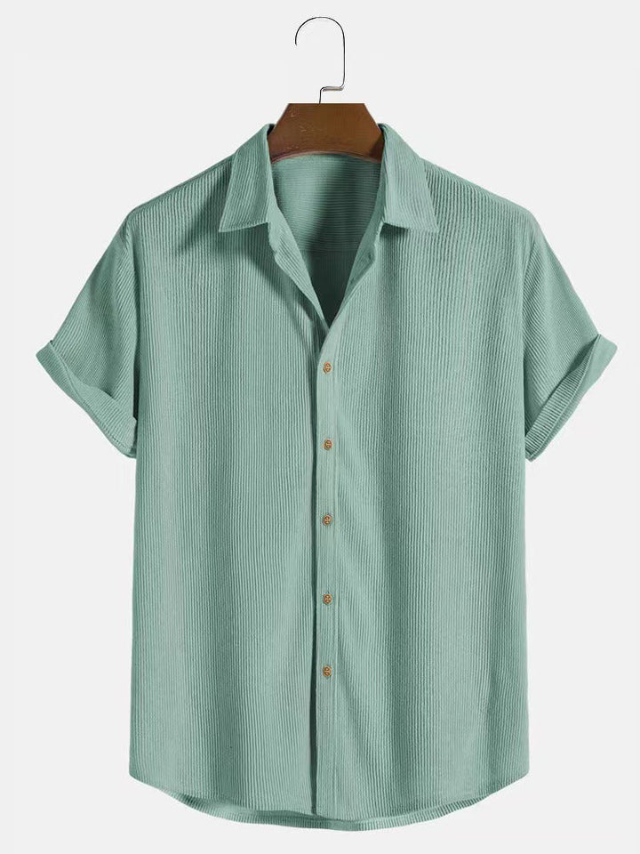Men's Short-Sleeve Casual Button-Up Shirt