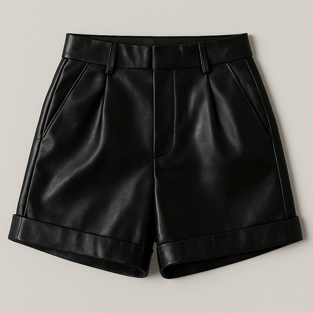 Women's High-Waisted Faux Leather Shorts