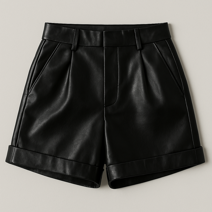 Women's High-Waisted Faux Leather Shorts