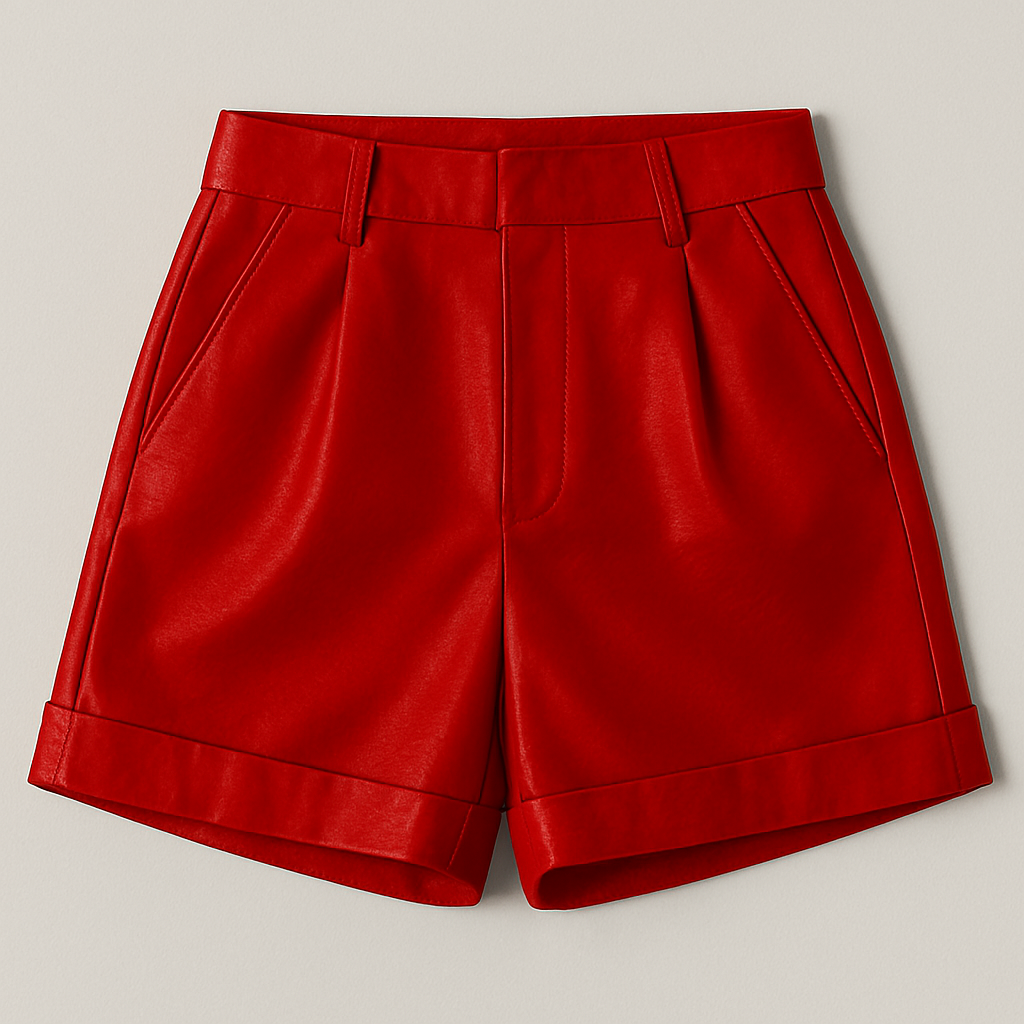 Women's High-Waisted Faux Leather Shorts