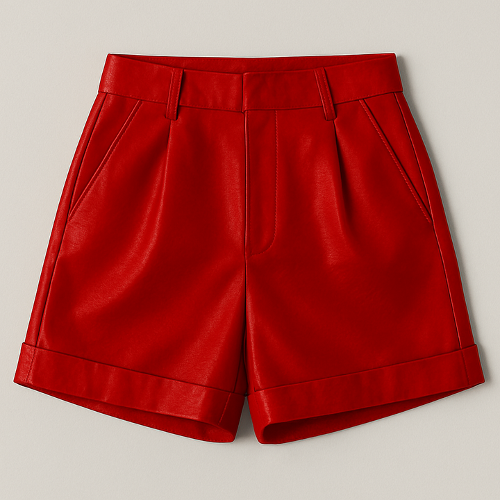Women's High-Waisted Faux Leather Shorts