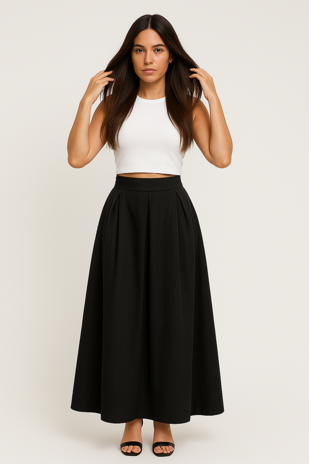 Women's High-Waisted A-Line Maxi Skirt