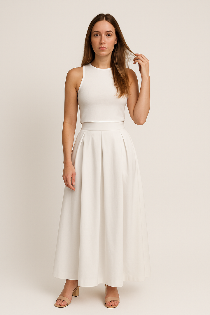 Women's High-Waisted A-Line Maxi Skirt