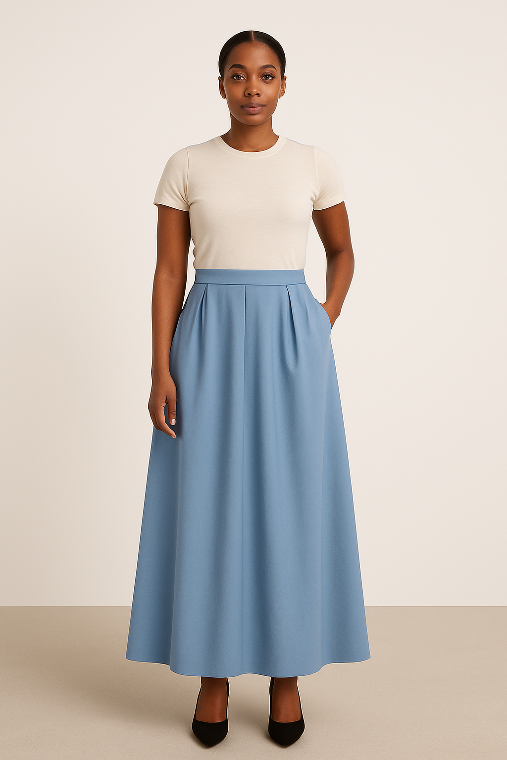 Women's High-Waisted A-Line Maxi Skirt