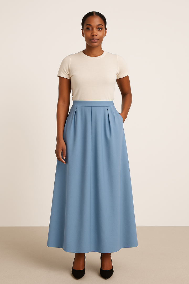 Women's High-Waisted A-Line Maxi Skirt
