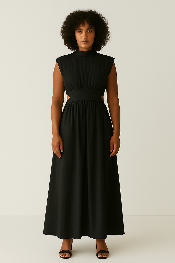 Women’s Sleeveless Maxi Dress with Cutout Waist