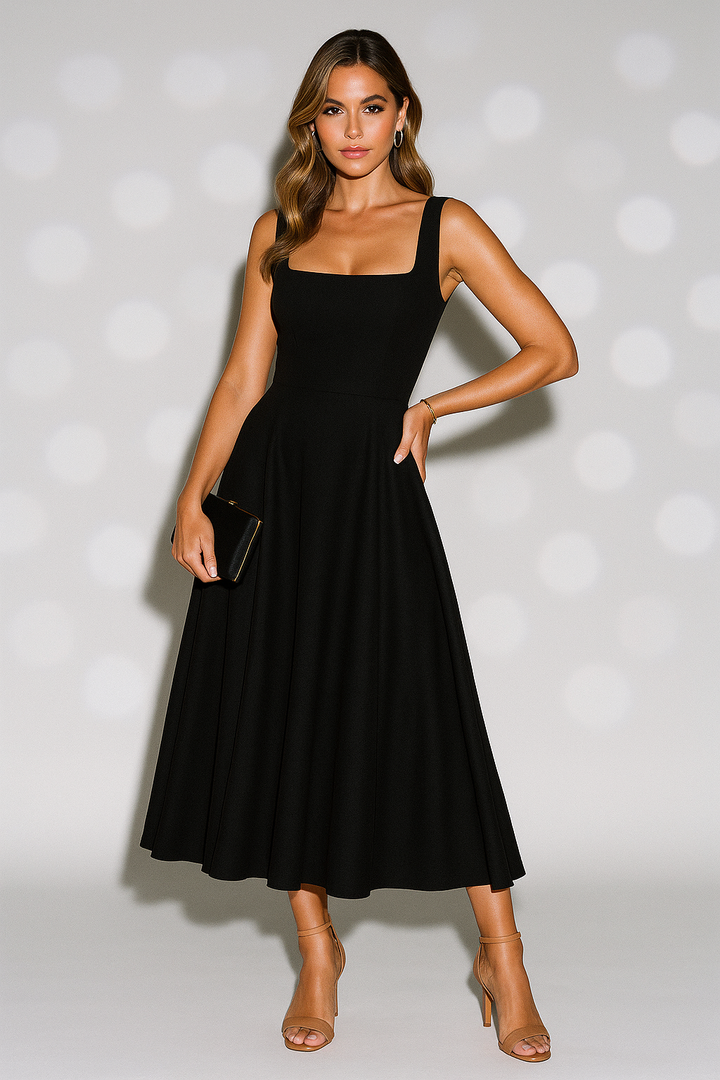 Women’s Sleeveless Square Neck Midi Dress