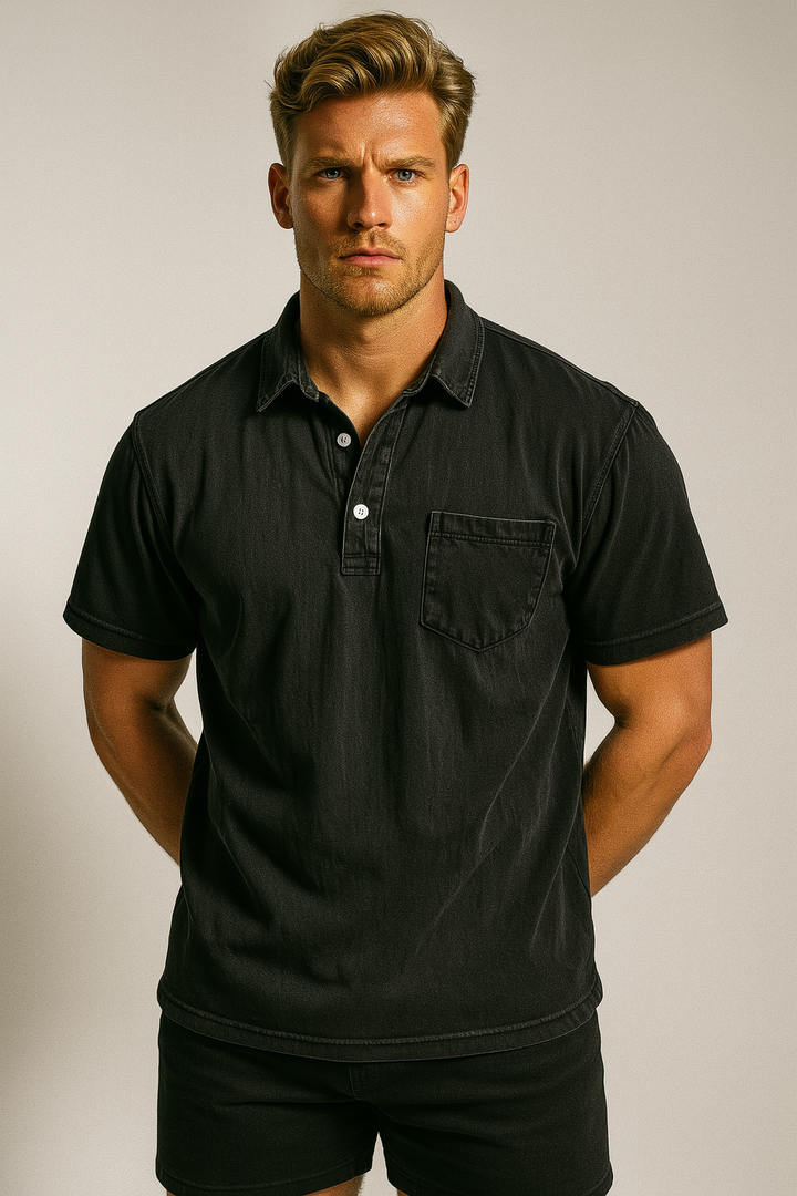 Men’s Vintage Short Sleeve Polo Shirt