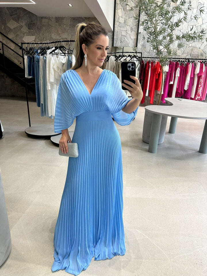 Maddy - Vibrant Pleated Maxi Dress