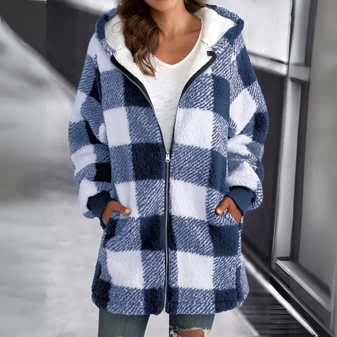 Violet - Plaid Zip-Up Jacket