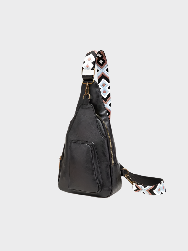Mackenzie - Vintage Crossbody Sling Bag with Geometric Strap