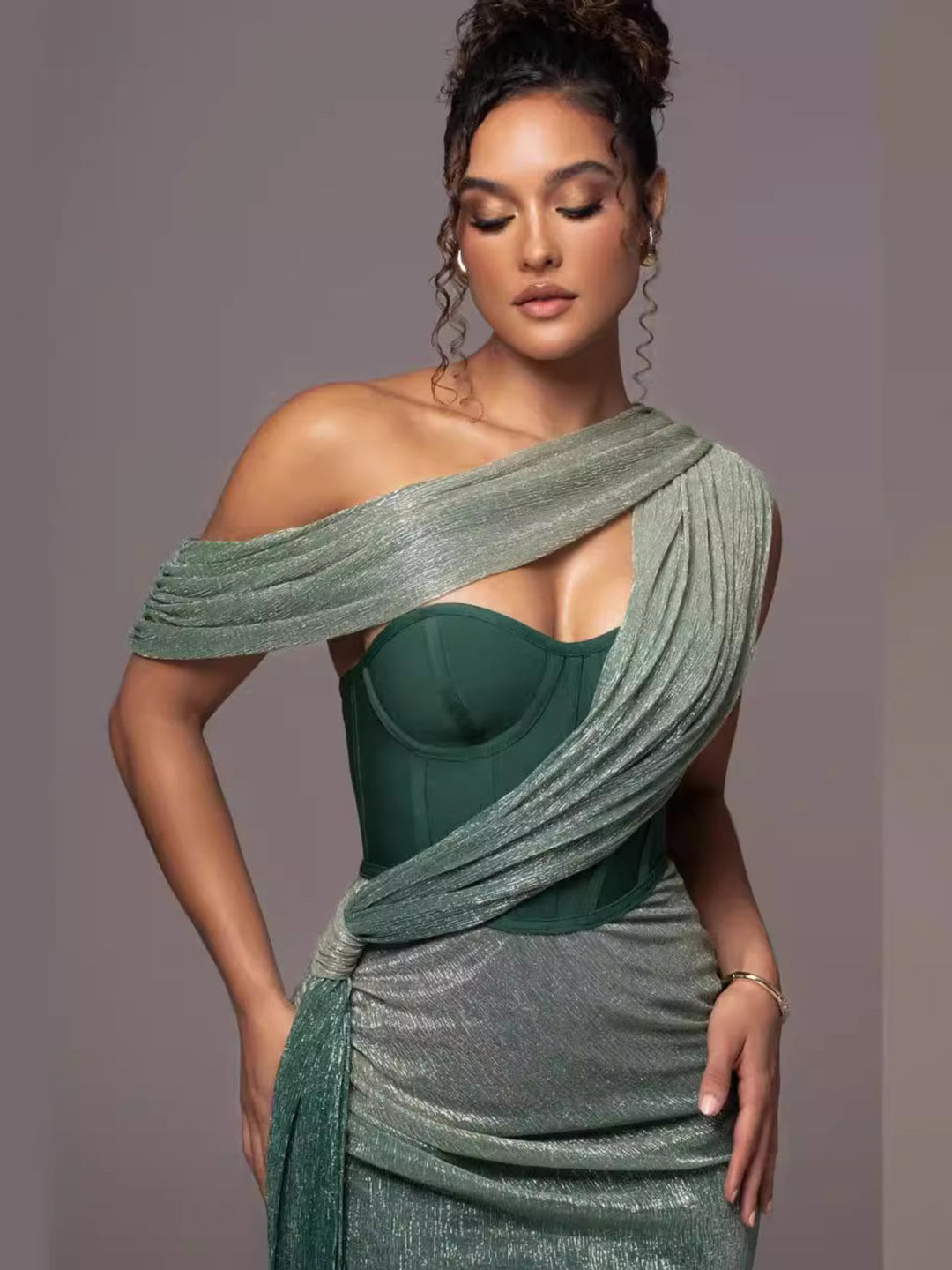 Maxine - Divine Allure Draped Maxi Dress