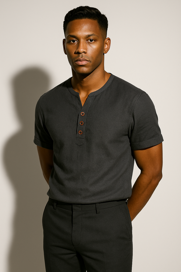 Men’s Short-Sleeve Henley Shirt