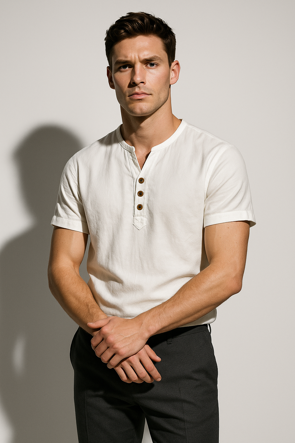 Men’s Short-Sleeve Henley Shirt