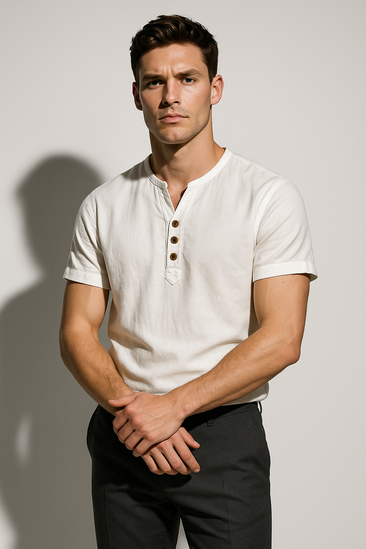 Men’s Short-Sleeve Henley Shirt