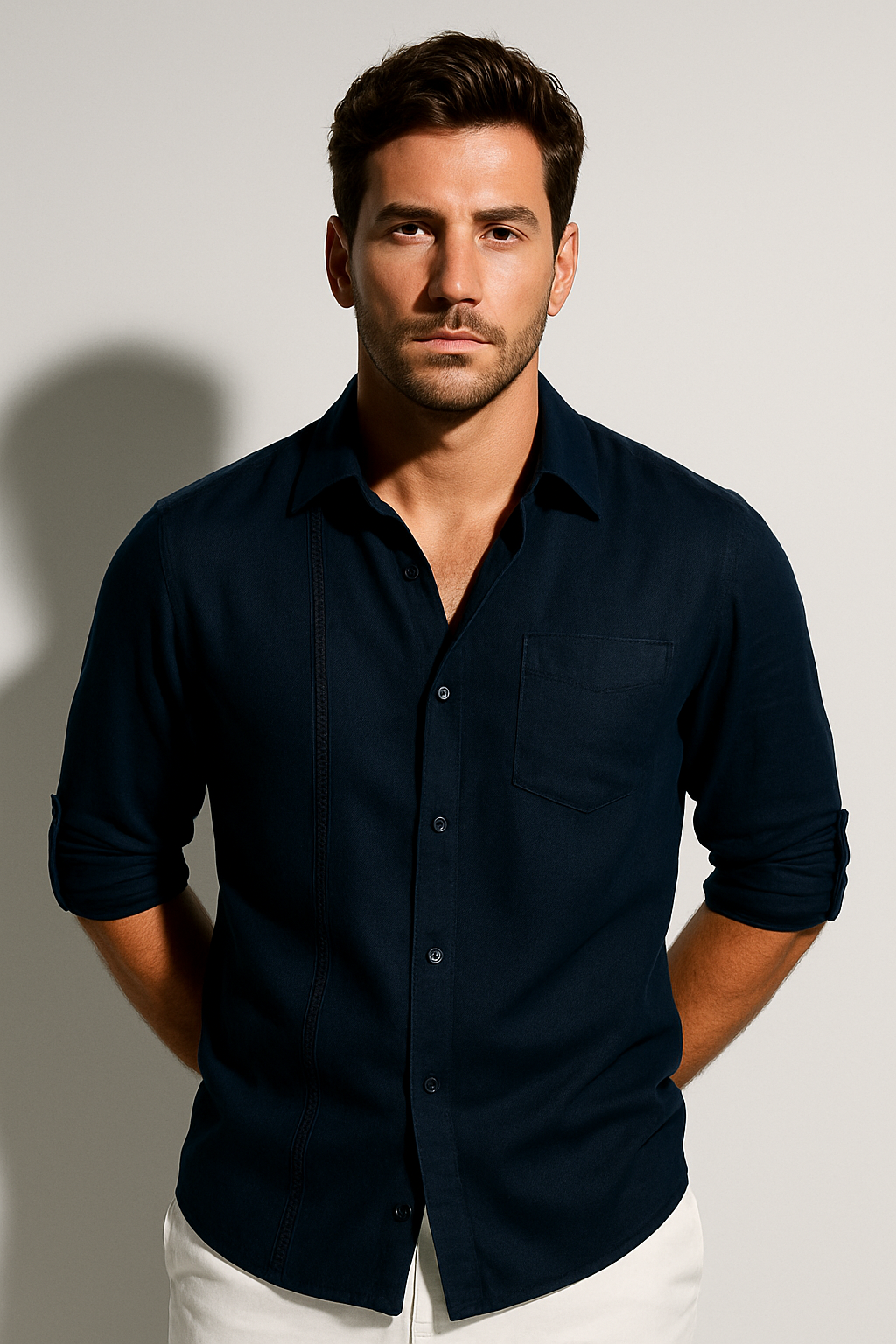 Men’s Casual Linen Blend Shirt
