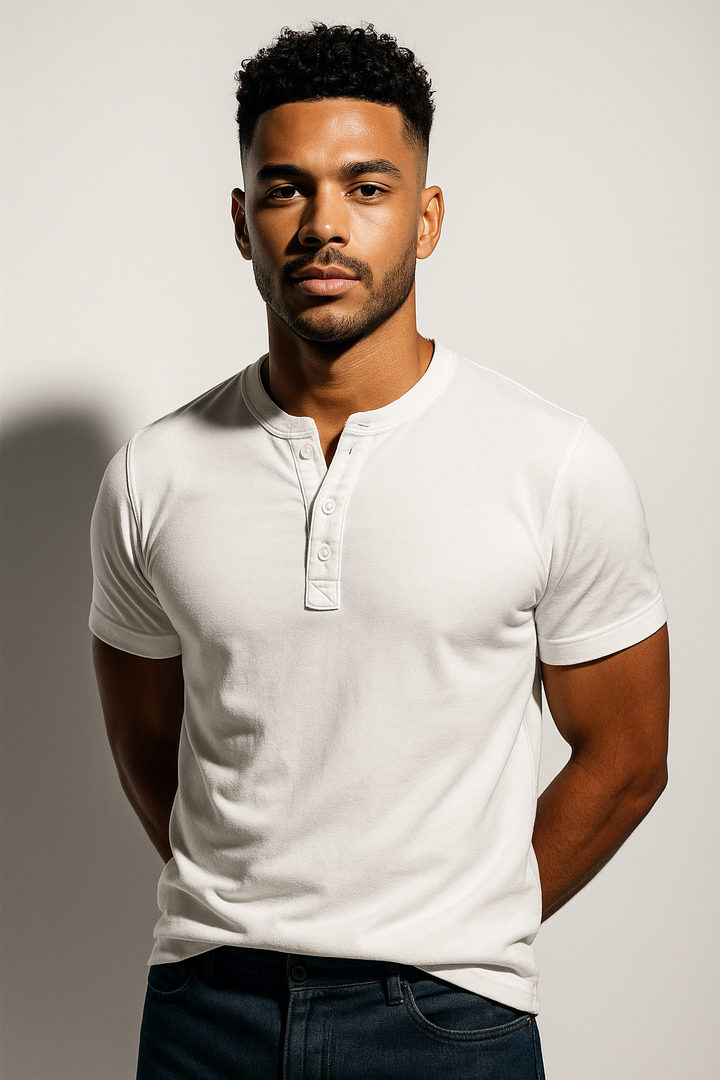 Men’s Classic Short Sleeve Henley Shirt