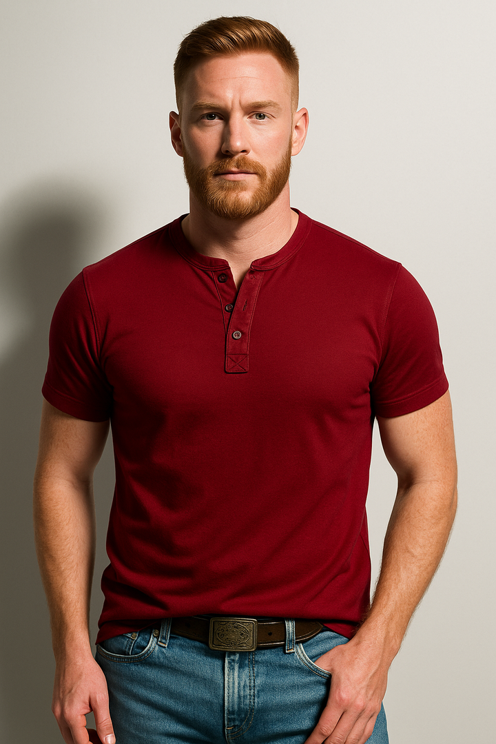 Men’s Classic Short Sleeve Henley Shirt