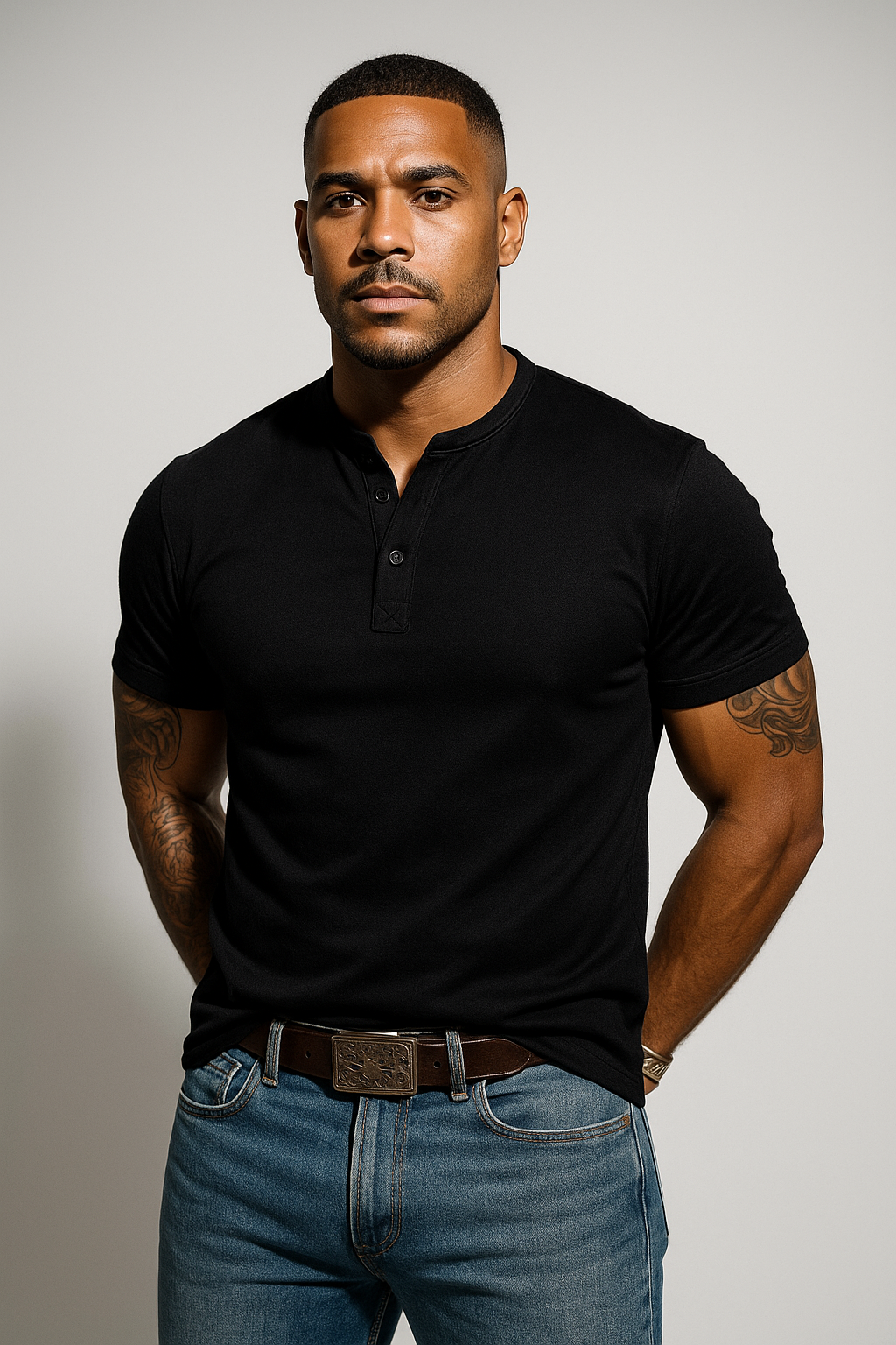 Men’s Classic Short Sleeve Henley Shirt