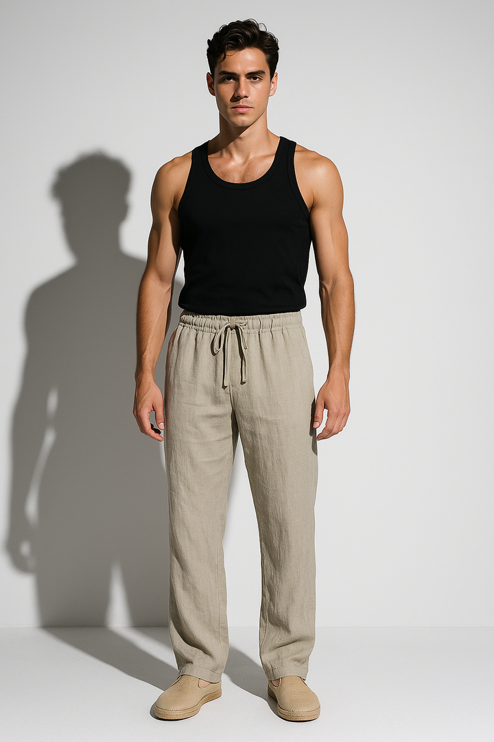 Men’s Linen Blend Drawstring Pants