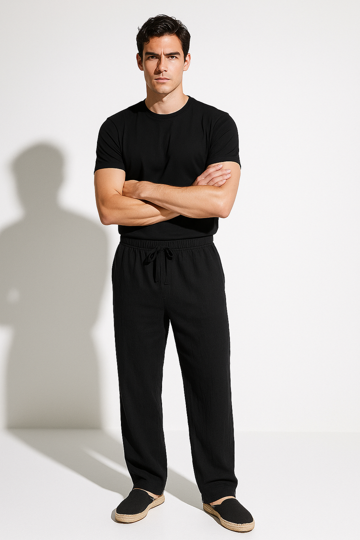 Men’s Linen Blend Drawstring Pants