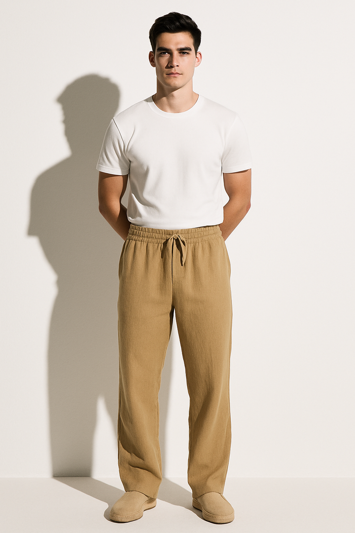 Men’s Linen Blend Drawstring Pants