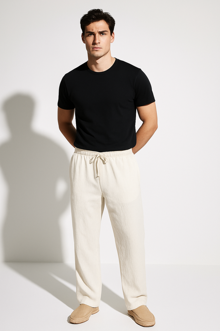 Men’s Linen Blend Drawstring Pants