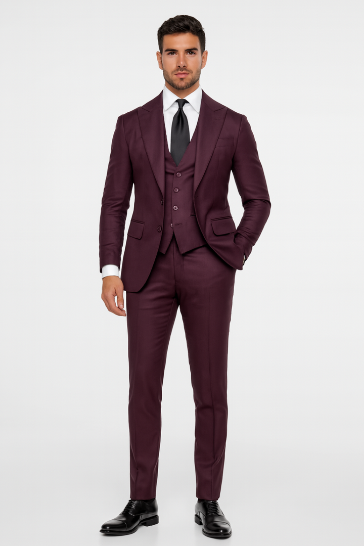 Men's Modern Slim Fit 3-Piece Suit