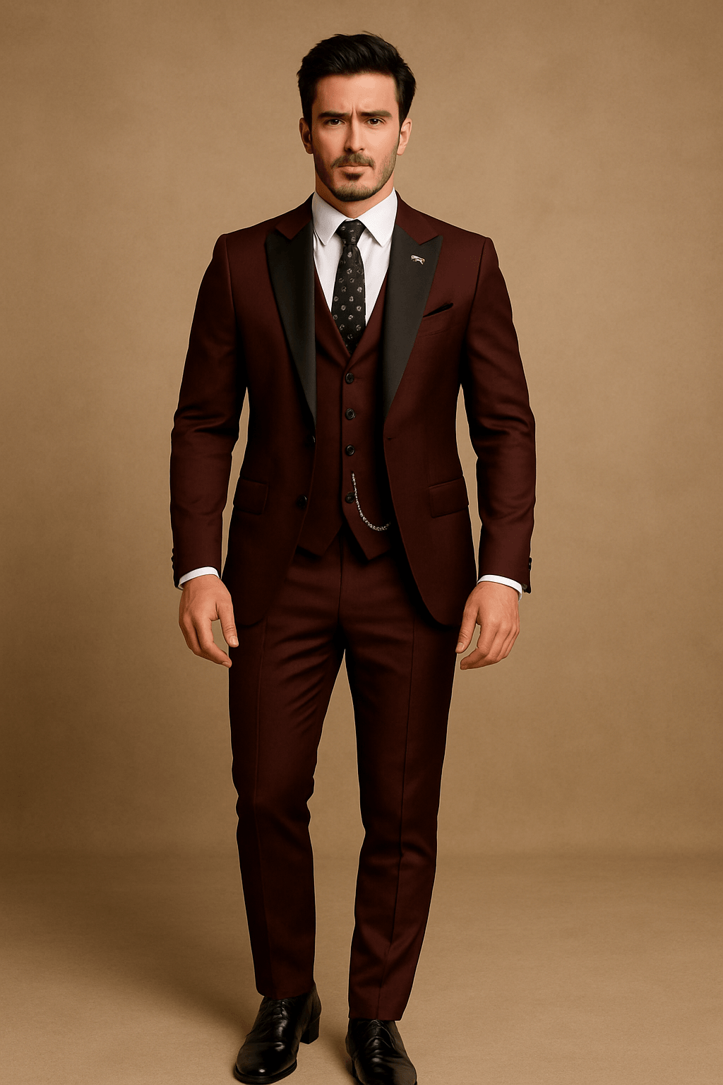 Men’s 3-Piece Slim Fit Suit – Blazer, Waistcoat and Trousers Set for Formal Events