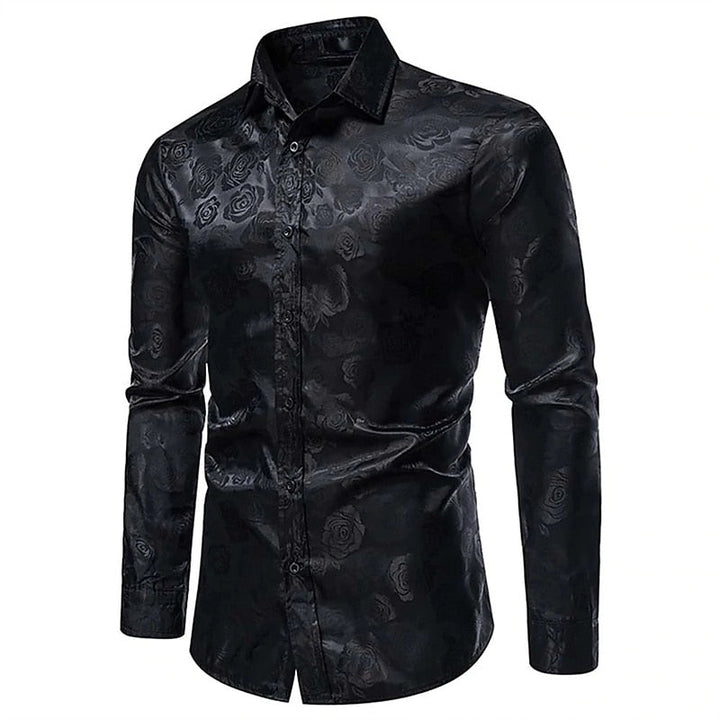 Men’s Elegant Long Sleeve Shirt – Gloss Finish Statement Piece for Special Occasions