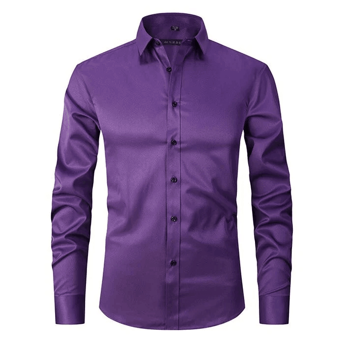 Men’s Stretch Business Shirt – Long Sleeve Formal Button-Up