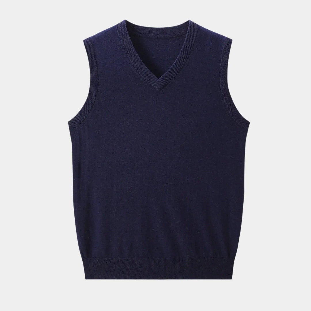 Men’s V-Neck Knit Vest – Refined Simplicity for Layered Styling