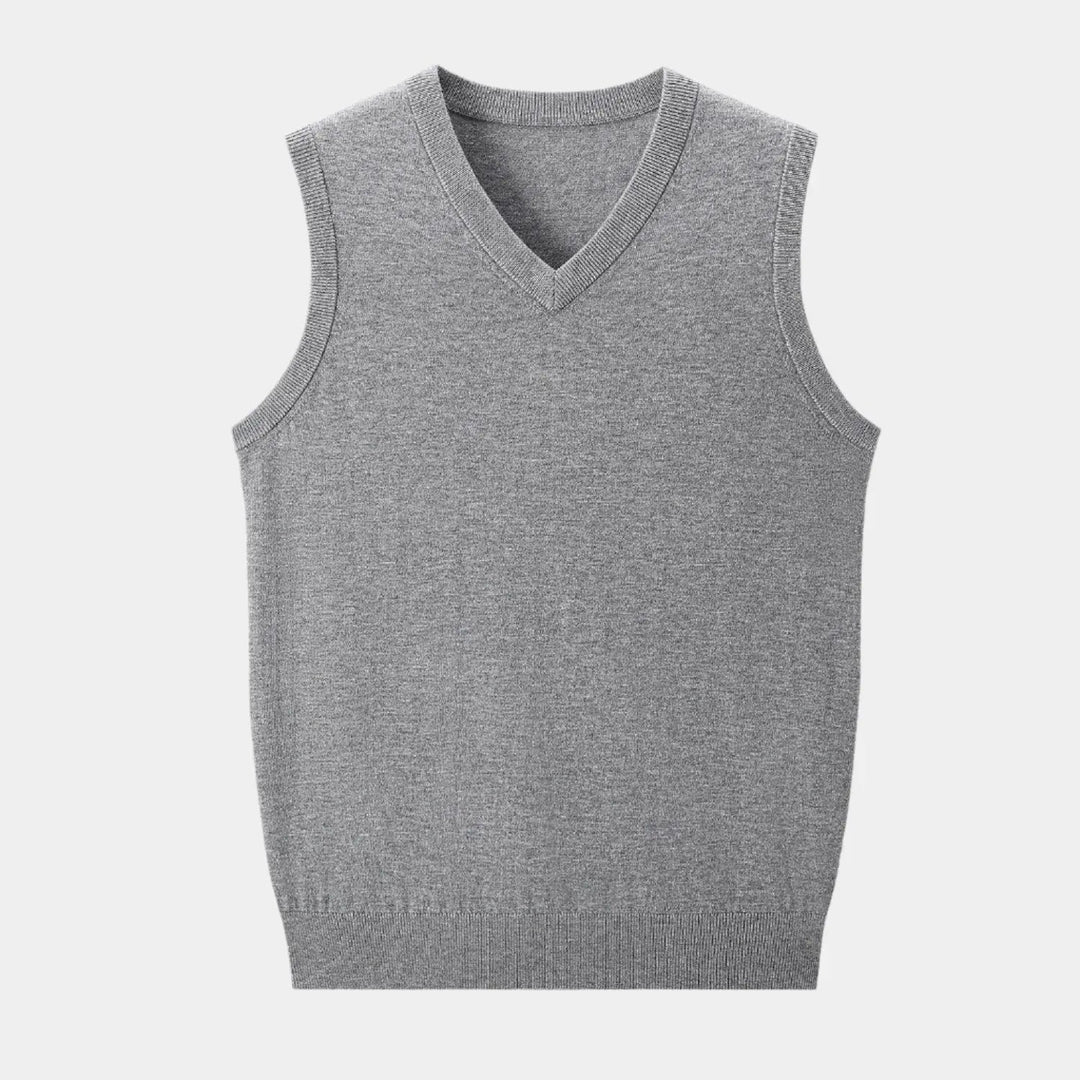Men’s V-Neck Knit Vest – Refined Simplicity for Layered Styling