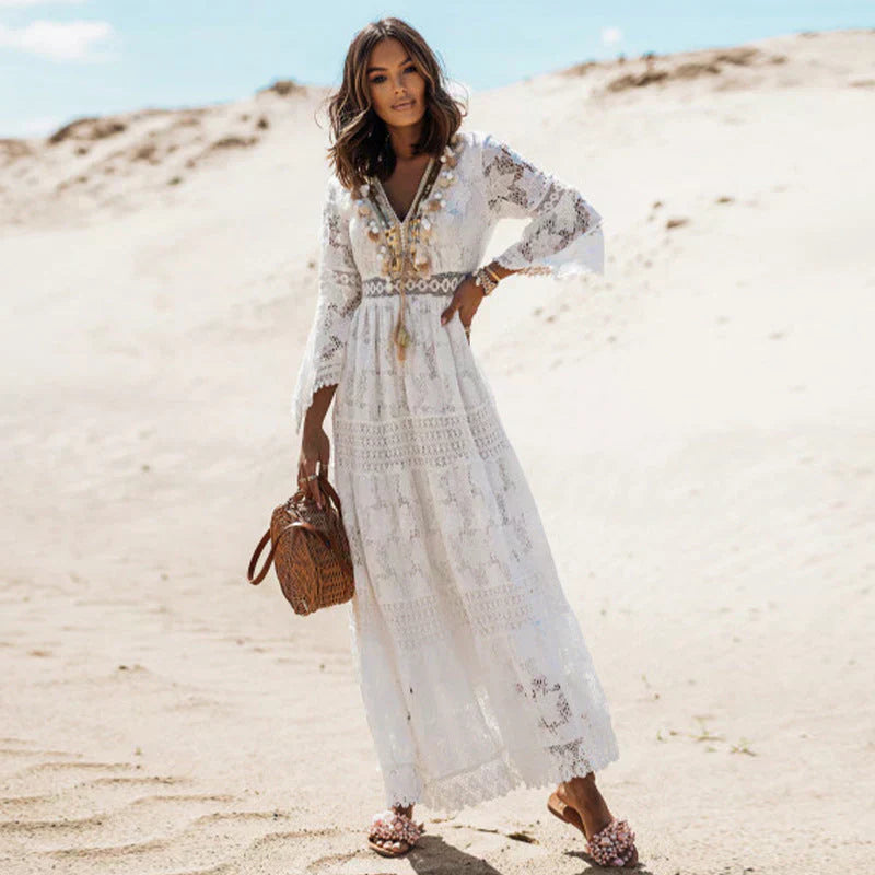 Catherine - Long-Sleeved Boho Dress