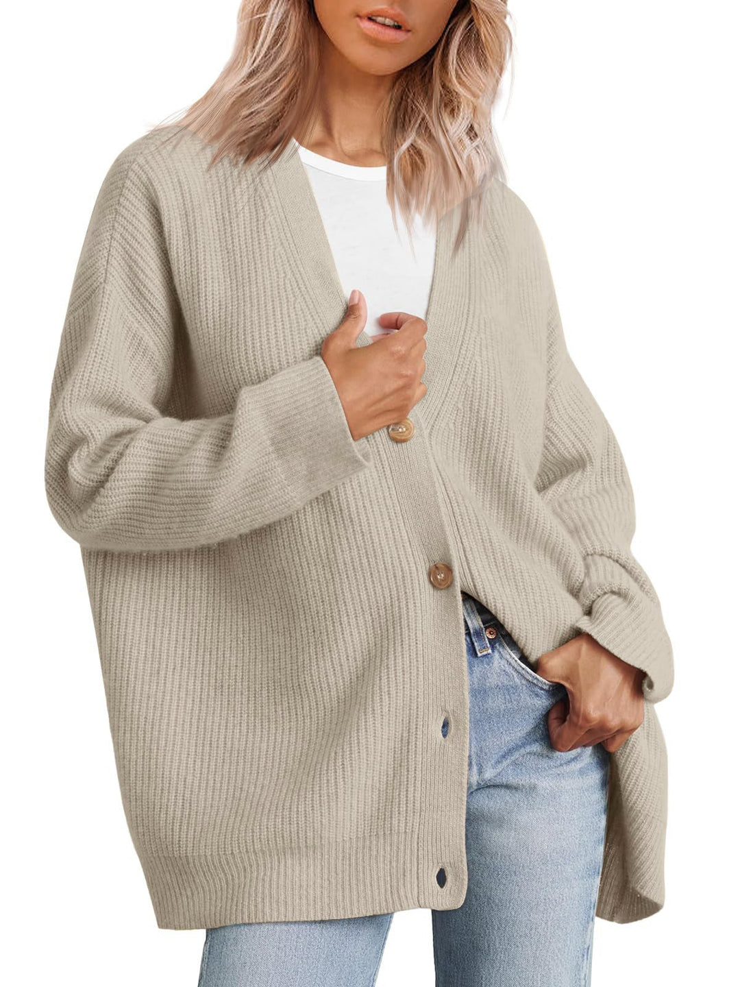 Claire | Women's Relaxed Fit Striped Knit Cardigan