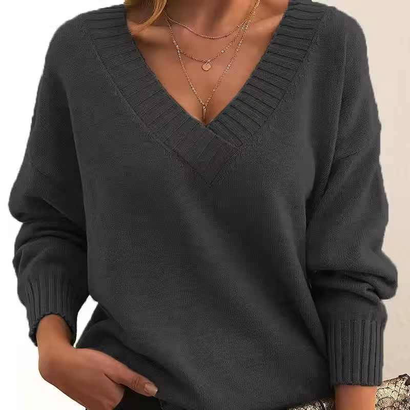 Skye - Chic V-Neck Knit Sweater