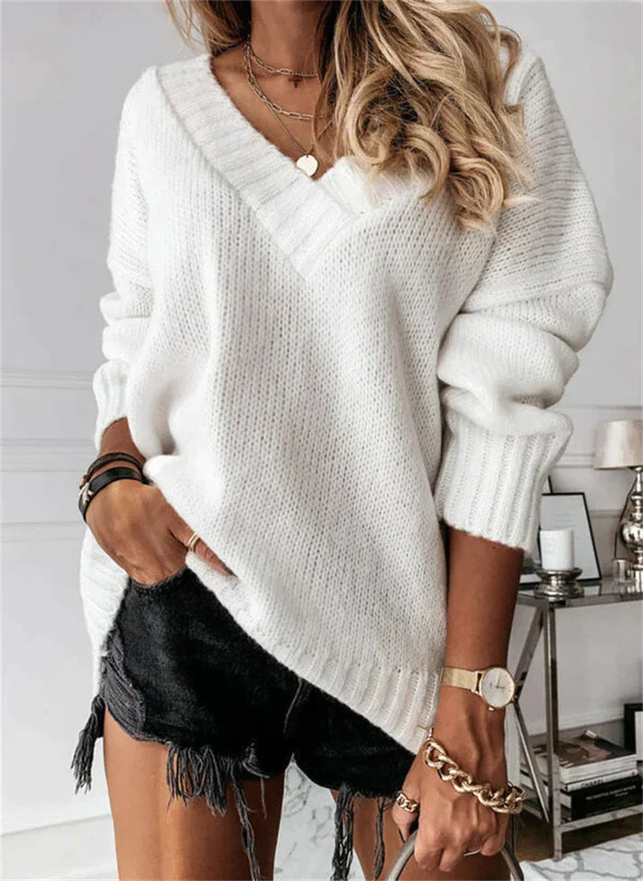 Billie - Soft Knit V-Neck Sweater