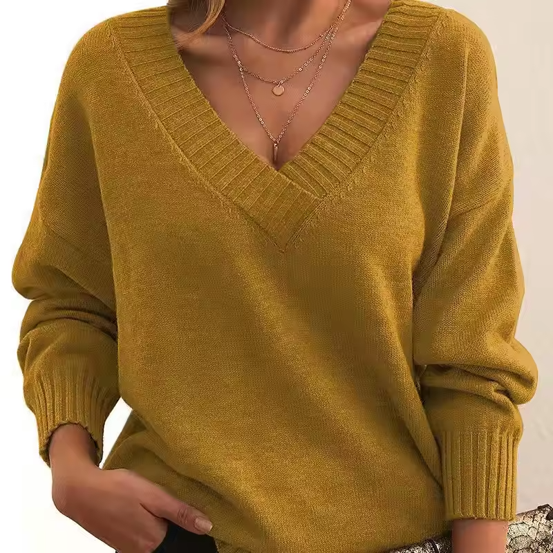 Skye - Chic V-Neck Knit Sweater