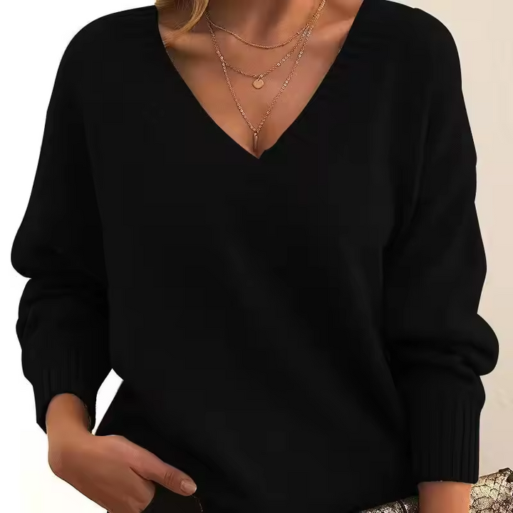 Skye - Chic V-Neck Knit Sweater