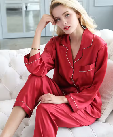 Maribeth - Casual Two-Piece Silk Sleepwear Set