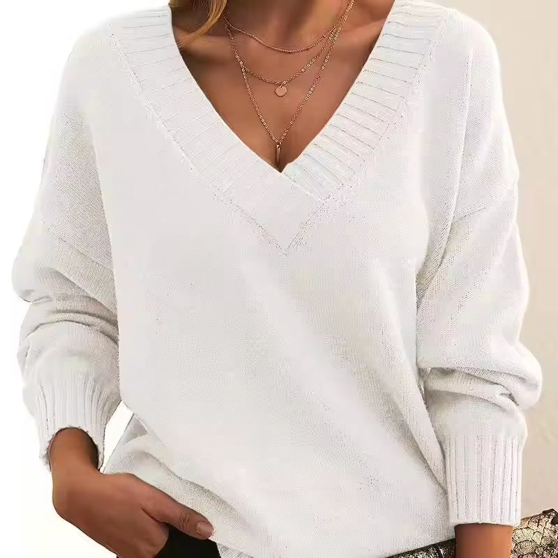Skye - Chic V-Neck Knit Sweater