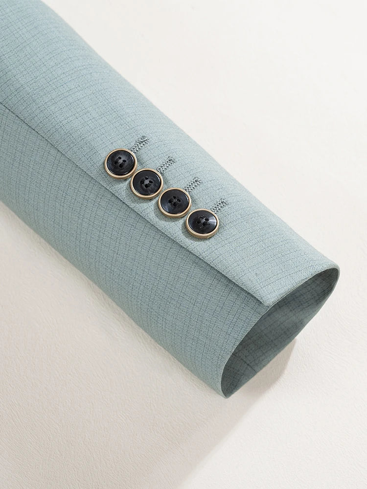 Slim Fit Green Three-Piece Suit for Men – Summer Lightweight Business Formal Set