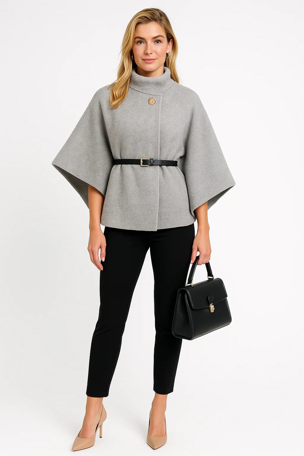Women’s Belted Cape Coat