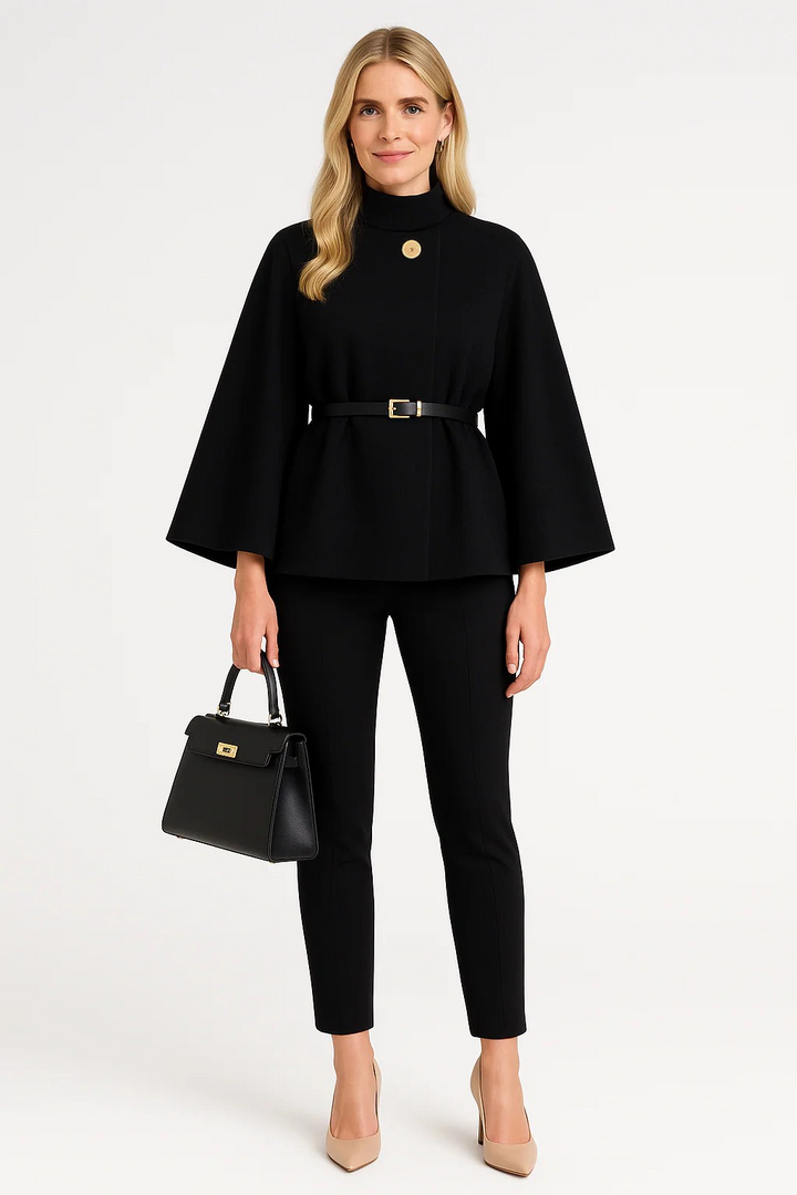 Women’s Belted Cape Coat